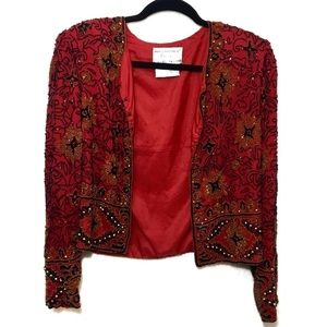 Vintage | 100% Silk Beaded Evening Jacket